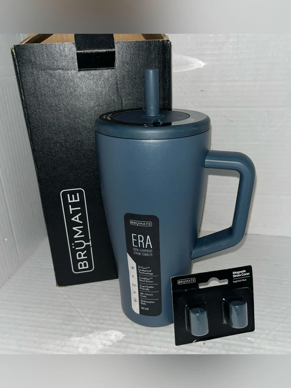 BruMate Era 30oz 100% Leakproof Straw Tumbler Nightfall Blue new W/box